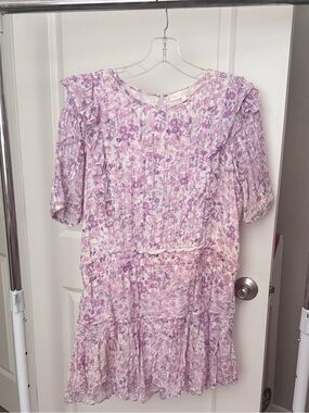 LoveShackFancy Natasha
Mini Dress Purple Iris